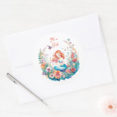 Hübsche Babydusche von Meerjungfrau Es ist ein Mäd Runder Aufkleber (Umschlag)