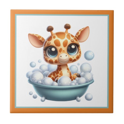 Hübsche Badewanne Badezimmer Giraffe Fliese (Vorderseite)