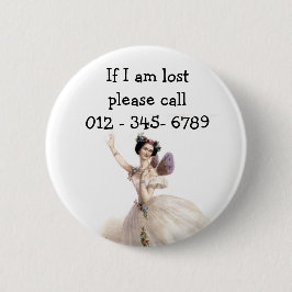 Hübsche Ballerina Fairy, Kindernotkontakt Button