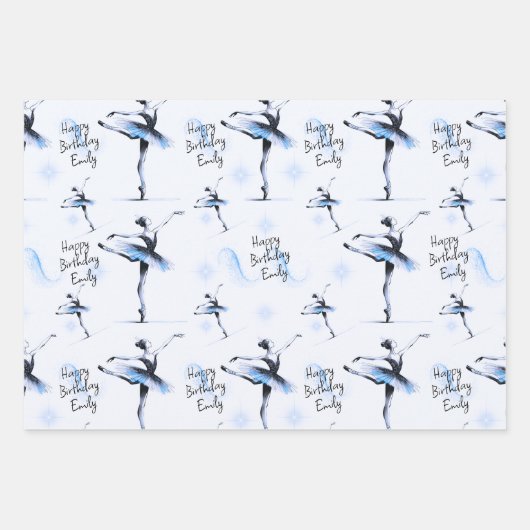 Hübsche Ballerina Geschenkpapier Set (Vorderseite 3)