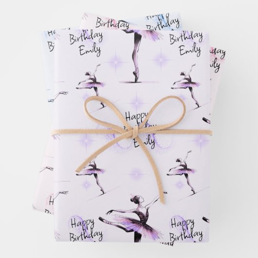 Hübsche Ballerina Geschenkpapier Set (Beispiel)
