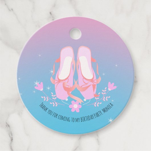 Hübsche Ballerina Girina Geburtstagsfeier Geschenkanhänger (Vorderseite)