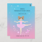 Hübsche Ballerina Girina Geburtstagsfeier Postkarte (Vorne/Hinten)