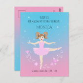 Hübsche Ballerina Girina Geburtstagsfeier Postkarte (Vorne/Hinten)