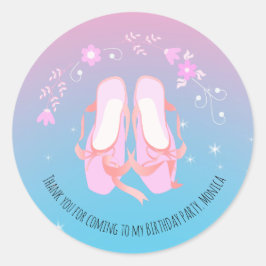 Hübsche Ballerina Girina Geburtstagsfeier Runder Aufkleber