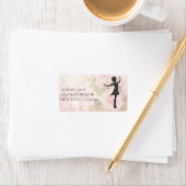 Hübsche Ballerina in Rosa Ballettadresse Adressaufkleber (Insitu)