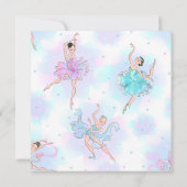 Hübsche Ballerina Pastel Square Einladung (Rückseite)