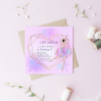 Hübsche Ballerina Pastel Square Einladung