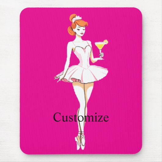 Hübsche Ballerina posiert mit Martini Thunder_Cove Mousepad (Vorne)