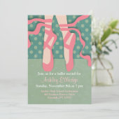 Hübsche Ballettaufforderung Einladung (Stehend Vorderseite)