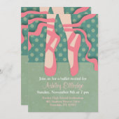 Hübsche Ballettaufforderung Einladung (Vorne/Hinten)