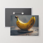 Hübsche Banane auf einem steinernen Sockel Button (Vorderseite/Rückseite)