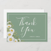 Hübsche Basil Green & White Daisies Vielen Dank Fl Dankeskarte (Vorne/Hinten)