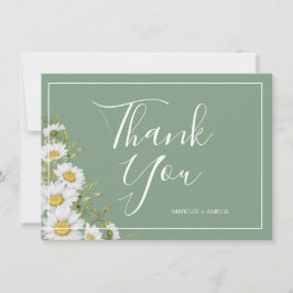 Hübsche Basil Green & White Daisies Vielen Dank Fl Dankeskarte