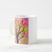 Hübsche Baumdarstellung und Zitat Kaffeetasse (Vorderseite Links)