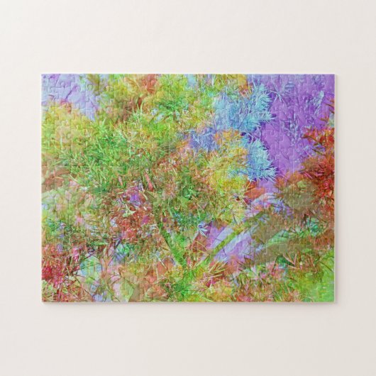 Hübsche BaumIllusionen Farbige Blätter Puzzle (Horizontal)