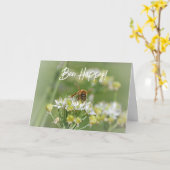 Hübsche Be Happy Birthday Bee Pun Card Karte (Gelbe Blume)