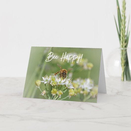 Hübsche Be Happy Birthday Bee Pun Card Karte (Vorderseite)