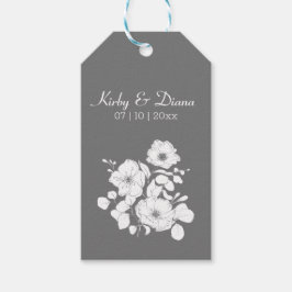 Hübsche Begleithetags für Graue und Weiße Flora Geschenkanhänger