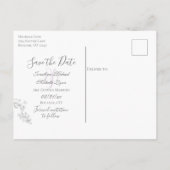 Hübsche Berge und Blume Save the Date Hochzeit Ankündigungspostkarte (Rückseite)