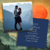 Hübsche Berge und Foto-Template-Square-Hochzeit Einladung
