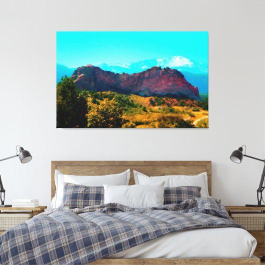Hübsche Berglandschaft Wrapped Canvas Leinwanddruck (Insitu (Schlafzimmer))