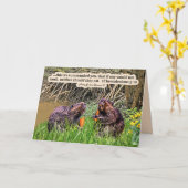 Hübsche Biberschrift 2Thessaloniki 3:10 Karte (Gelbe Blume)