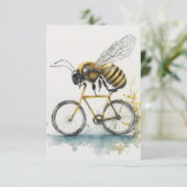 Hübsche Biene, die mit dem Fahrrad zeichne, Biene Dankeskarte (Stehend Vorderseite)
