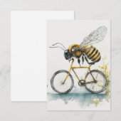 Hübsche Biene, die mit dem Fahrrad zeichne, Biene Dankeskarte (Vorne/Hinten)