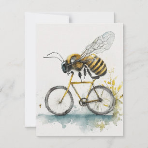 Hübsche Biene, die mit dem Fahrrad zeichne, Biene Feiertagskarte