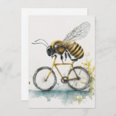 Hübsche Biene, die mit dem Fahrrad zeichne, Biene Mitteilungskarte (Vorne/Hinten)