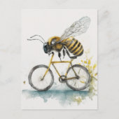 Hübsche Biene, die mit dem Fahrrad zeichne, Biene Postkarte (Vorderseite)