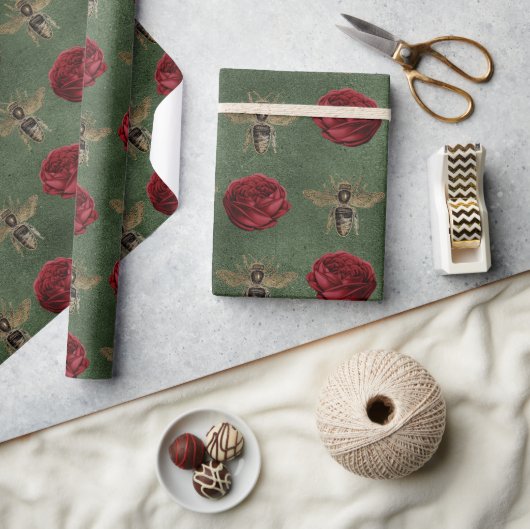 Hübsche Bienen Blumengeschenk Geschenkpapier (Kunsthandwerk)