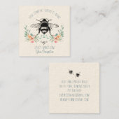 Hübsche Bienenflora-Visitenkarte Quadratische Visitenkarte (Vorne/Hinten)