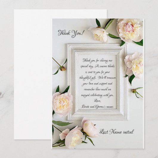 Hübsche Bilderrahmen Hochzeit Dankeschön-Karte Einladung (Vorne/Hinten)