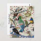 Hübsche Birdies Postkarte (Vorne/Hinten)