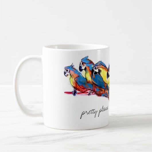 Hübsche bitte Macawpapageien Kaffeetasse (Links)