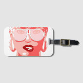 Hübsche Bitterlippen Pop Kunst, Dichtung und Musik Gepäckanhänger (Vorderseite (Horizontal))