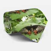 Hübsche Black Red and Gold Butterfly Krawatte (Gerollt)