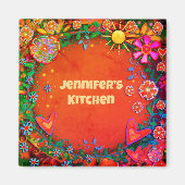 Hübsche, blasenbildende Sonnenstrahlen Magnet (Vorne)