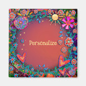 Hübsche, blasenbildende Sonnenstrahlen Magnet (Vorne)