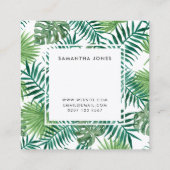 Hübsche Blätter Blume Botanischer Landschaftsdesig Quadratische Visitenkarte (Rückseite)