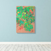 Hübsche Blätter, Blüten im Herbst, grün, gelb und  Leinwanddruck (Insitu (Holzboden))