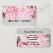 hübsche Blätter der Blume rosa und grau Visitenkarte (Vorne/Hinten)