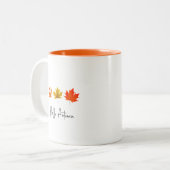 Hübsche Blätter für farbige Ahornblüten im Herbst Zweifarbige Tasse (Vorderseite Links)