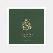 Hübsche Blätter Hochzeitsnamen Serviette (Vorderseite)