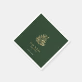 Hübsche Blätter Hochzeitsnamen Serviette (Ecke)