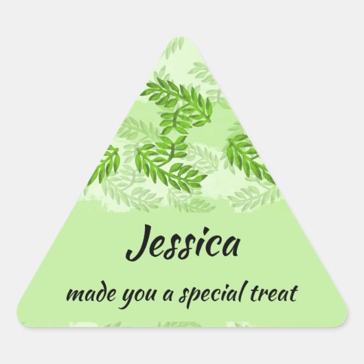 Hübsche Blätter Selbstgebackenes Kochen Dreieckiger Aufkleber (Vorderseite)