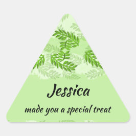 Hübsche Blätter Selbstgebackenes Kochen Dreieckiger Aufkleber