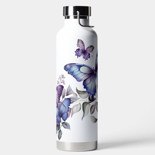 HÜBSCHE BLAU- UND LILA WASSERFELDER TRINKFLASCHE (links)